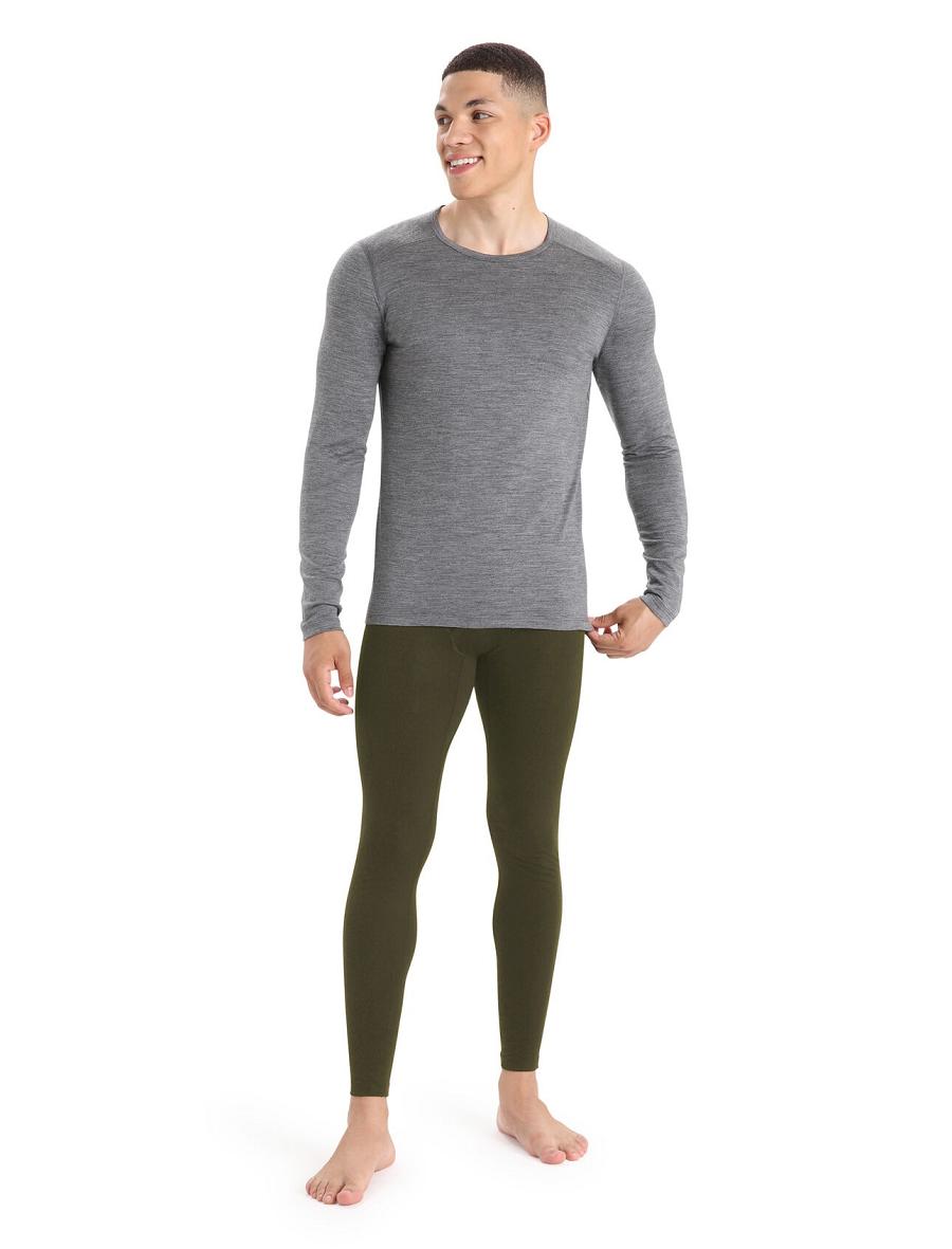 Legginsy Icebreaker Merino 200 Oasis with Fly Męskie Oliwkowe | PL 1816LISH